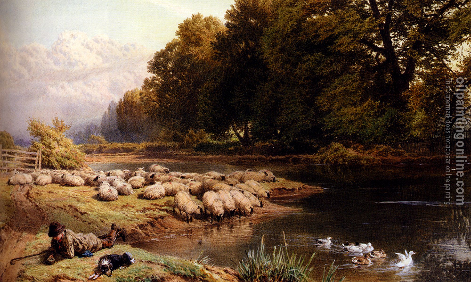 Myles Birket Foster - The Shepherds Rest